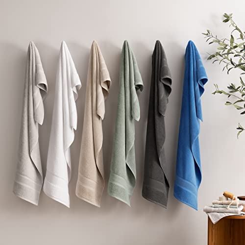 Aston & Arden Solid Turkish Hand Towels - (Set of 4) Extra Soft & Plush with Finest Long-Staple Aegean Cotton, 600 GSM, Luxury Towel for Spa, Hotel, and Bathroom, 18 x 32, Weathered Grey