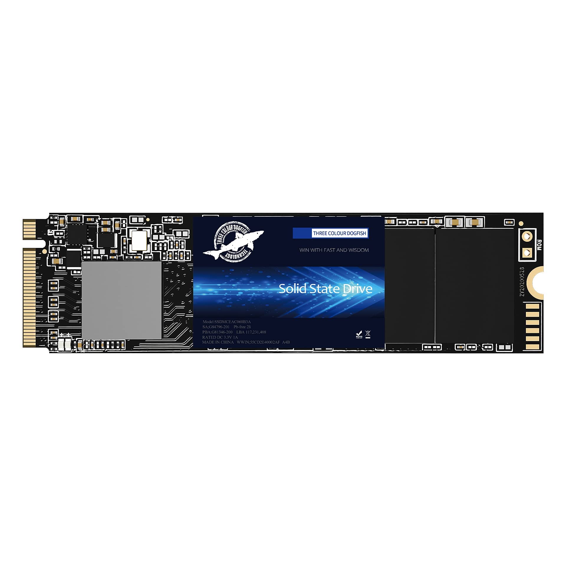 Dogfish 2TB SSD PCIe Gen 4.0 NVMe M.2 2280 3D NAND Internal Solid State Drive, Gaming SSD,R/W Speed up to 5500MB/s and 5000MB/s(M.2 2280 PCIe 2TB)