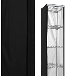 Sealcover 5 Tier Wire Shelving Cover, W12*D12*H50 High Density Rack Cover, Black Storage Shelf Wire Cover, Storage Rack Cover Used to Cover Sundries.