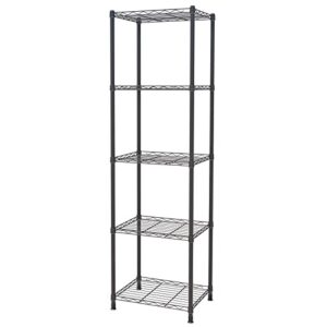 ZHAZHADI 5 Tier Adjustable Storage Shelf Metal Storage Rack Wire Shelving Unit Storage Shelves Metal 660Lbs Capacity 17" L x 13" W x 63" H for Pantry Closet Kitchen Laundry Black