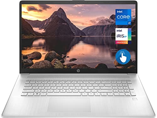 HP 17 Laptop, 17.3" HD+ Touchscreen, 12th Gen Intel i7-1255U Processor, 64GB DDR4 RAM,2TB SSD, Wi-Fi 6, Webcam, Backlit Keyboard, Fingerprint Reader, HDMI, Windows 11 Home, Silver