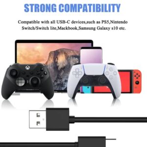 BERLAT USB C Charging Cable Compatible with PS5 Controller, 6.6Ft Fast Charging USB Type C Charger Cord Compatible with 5 PS5 Dual Sense, Xbox Series X/Series S Controllers - 2pack