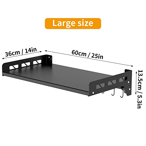 lanliebao 22IN Wall Shelf Metal Shelving Heavy Duty Commercial or Household Grade Wall Mount Microwave Oven Shelf with Fixing Kit