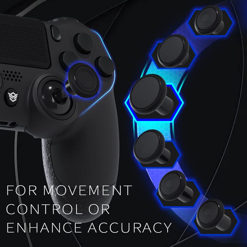 HEXGAMING NEW EDGE 4 Back Buttons & Interchangeable Thumbsticks & Hair Triggers Compatible with ps4 Modded Controller with Paddles - Biohazard Alert