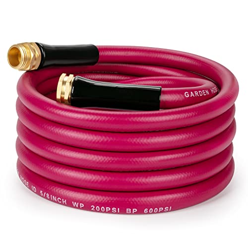 WELLUCK Garden Hose 5/8 in x 25 ft, Heavy Duty Durable Anti Kink Flexible Garden Water Hose for Drinking Water Safe BPA Free, All-weather Lightweight Water Hose for Garden RV Camper Marine