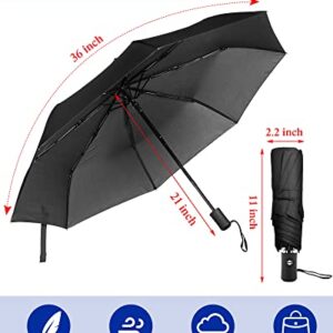 Wesiti 10 Pack Rain Umbrellas Bulk Windproof Travel Umbrellas Folding Umbrella Automatic Open and Close Collapsible Umbrella Portable Compact Umbrella for Family Men Women Kids (Black, Navy)