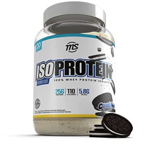 new flavor - man sports iso-protein hydrolyzed 100% pure whey protein isolate powder, cookies and cream, 1.42 pounds (20 days supply)