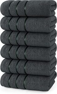 utopia towels - 6 pack viscose hand towels set, (16 x 28 inches) 100% ring spun cotton, ultra soft and highly absorbent 600gsm towels for bathroom, gym, shower, hotel, and spa (grey)