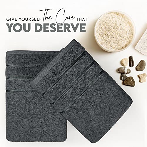 Utopia Towels - 6 Pack Viscose Hand Towels Set, (16 x 28 inches) 100% Ring Spun Cotton, Ultra Soft and Highly Absorbent 600GSM Towels for Bathroom, Gym, Shower, Hotel, and Spa (Grey)