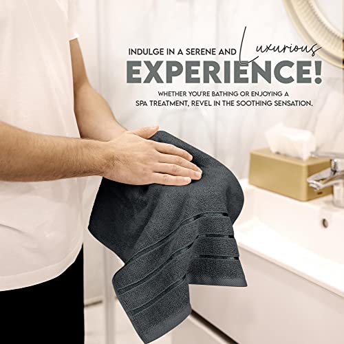 Utopia Towels - 6 Pack Viscose Hand Towels Set, (16 x 28 inches) 100% Ring Spun Cotton, Ultra Soft and Highly Absorbent 600GSM Towels for Bathroom, Gym, Shower, Hotel, and Spa (Grey)