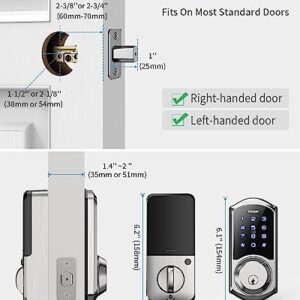 Smart Door Lock - TEEHO Keyless Entry Door Lock with Keypads - Electronic Door Locks - Easy Installation - IP54 Waterproof - Auto Lock