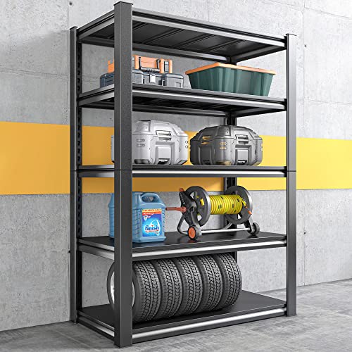 REIBII Garage Shelving Heavy Duty Storage Shelves Load 2000Lbs, Adjustable Garage Shelves Heavy Duty Shelving, 5-Tier Metal Shelving Unit, Garage Storage Shelves, Utility Shelf Racks, 40"W x18"D x72"H