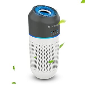 portable air purifier for home car - 2023 upgraded h13 true hepa filter cleans air, helps alleviate allergies, eliminates smoke & more - ideal for car, home, bedroom, traveling and office use
