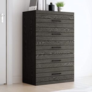 Galano Hamsper 5 Drawer Dresser - Chest of Drawers for Bedroom - Clothes Storage - Drawer and Closet Organizer - Drawer Glides - Easy Assembly - Dark Grey Oak