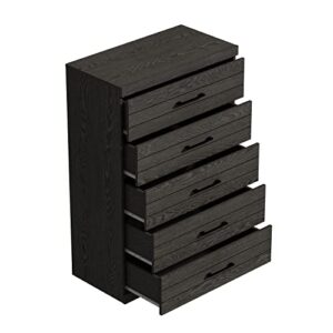 Galano Hamsper 5 Drawer Dresser - Chest of Drawers for Bedroom - Clothes Storage - Drawer and Closet Organizer - Drawer Glides - Easy Assembly - Dark Grey Oak