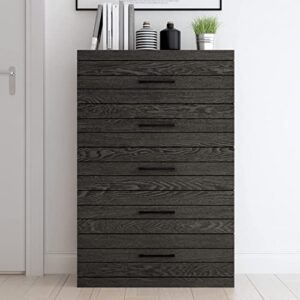 Galano Hamsper 5 Drawer Dresser - Chest of Drawers for Bedroom - Clothes Storage - Drawer and Closet Organizer - Drawer Glides - Easy Assembly - Dark Grey Oak