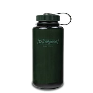 nalgene water bottle monochrome collection - bpa free water bottle made from recycled materials - reusable water bottle for backpacking, hiking, gym - shatterproof water bottle - 32 oz - jade