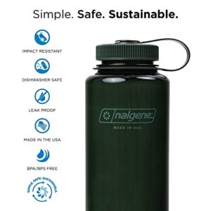 Nalgene Water Bottle Monochrome Collection - BPA Free Water Bottle Made from Recycled Materials - Reusable Water Bottle for Backpacking, Hiking, Gym - Shatterproof Water Bottle - 32 oz - Jade