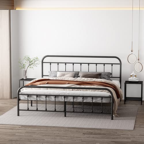 Kujielan Metal Platform Bed Frame - Stylish Simplicity Twin Bed Frame with Headboard and Footboard Bed Frame ,Under Bed Frame Storage Suitable for Bedroom,Guest Room，Apartment