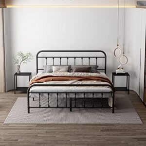 Kujielan Metal Platform Bed Frame - Stylish Simplicity Twin Bed Frame with Headboard and Footboard Bed Frame ,Under Bed Frame Storage Suitable for Bedroom,Guest Room，Apartment