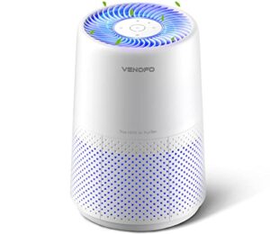 vendfo air purifiers for home bedroom, h13 true hepa filter, air purifier for large room remove 99.97% of smoke, pollen, hair, smell, sleep mode speed control, vf10- white