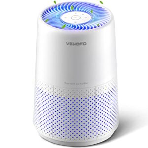 VENDFO Air Purifiers for Home Bedroom, H13 True HEPA Filter, Air Purifier for Large Room Remove 99.97% of Smoke, Pollen, Hair, Smell, Sleep Mode Speed Control, VF10- White