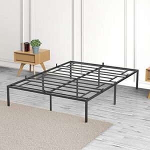 coucheta full bed frame,14 inch black metal full bed frame,no box spring needed full size platform bed frame (full)