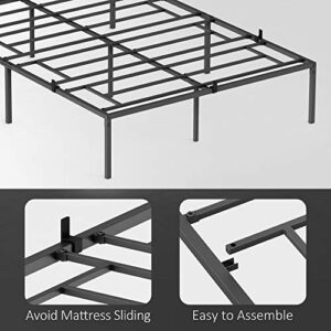 coucheta Full Bed Frame,14 Inch Black Metal Full Bed Frame,No Box Spring Needed Full Size Platform Bed Frame (Full)