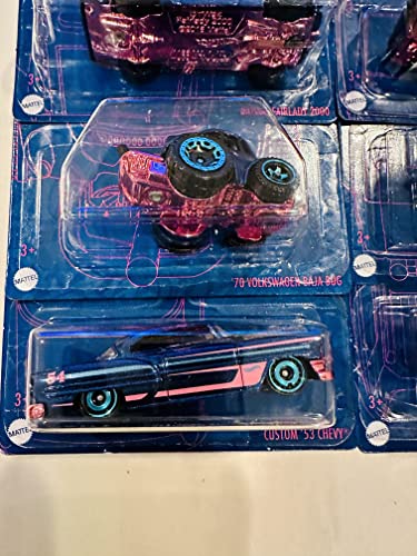 Hot Wheels 2022 - Pearl & Chrome Series 2 - Set of 5 - with Out Chase - Skyline 2000 GT-R, Fairlady Z, Baja Bug, 53 Chevy, Manga Tuner - Ships Bubble Wrapped in a Box