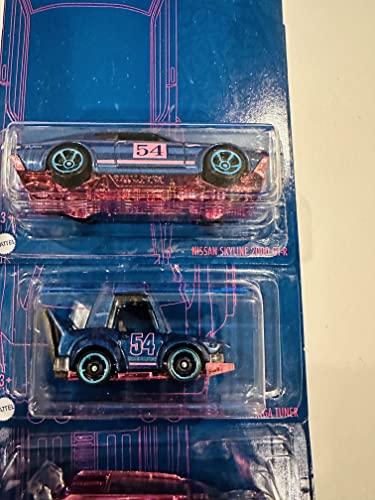 Hot Wheels 2022 - Pearl & Chrome Series 2 - Set of 5 - with Out Chase - Skyline 2000 GT-R, Fairlady Z, Baja Bug, 53 Chevy, Manga Tuner - Ships Bubble Wrapped in a Box