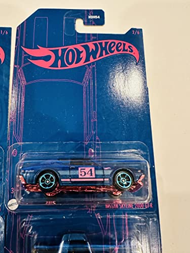 Hot Wheels 2022 - Pearl & Chrome Series 2 - Set of 5 - with Out Chase - Skyline 2000 GT-R, Fairlady Z, Baja Bug, 53 Chevy, Manga Tuner - Ships Bubble Wrapped in a Box