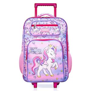 morefun 18 inch kids travel bag rolling luggage,toddler child suitcase for boys, kids carry-on luggage with wheels for girls,unicorn suitcase