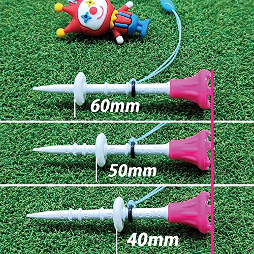 BIRDIE79 Upgraded Premium Big Head(Silicone)Golf Tees 3-1/4 - Height Adjustable - Easy Tee Up - Tee Off with Greater Consistency - Excellent Durability - Golf Tee Hanger - 1Pack(12ea Tees+2ea Figures)