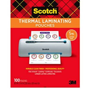 Scotch Thermal Laminating Pouches, 200- Count, 8.9 x 11.4'' & Thermal Laminating Pouches, 100-Pack, Clear & Thermal Laminating Pouches, 100 Count-Pack