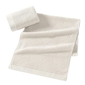 sense gnosis Super Soft White Hand Towels Terry Striped Weave Pattern Ultra Absorbent 100% Cotton Towel for Bathroom(13 X 29 Inch), 2 Pieces