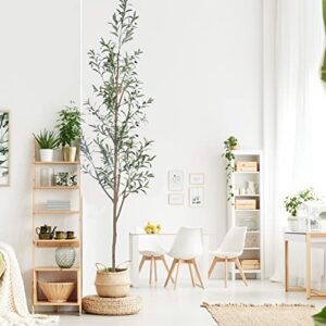 7.6FT (92'') Olive Tall Skinny Artificial Plants for Home Indoor, Fake Potted Olive Silk Tree for Modern Home Office Living Room Floor Decor Indoor