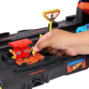 Hot Wheels City Ultimate Garage Playset with 2 Die-Cast Cars, Toy Storage for 50+ 1:64 Scale Cars, 4 Levels of Track Play, Defeat The Dragon