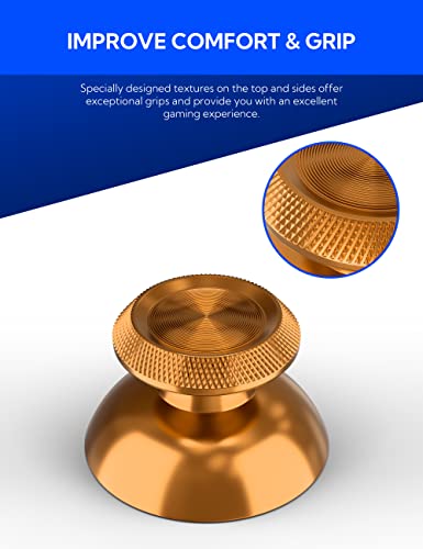 Avericht Metal Thumbsticks for PS5 Controller, Aluminum Joystick Replacement Kit for Dualsense Controller Accessories (Gold)