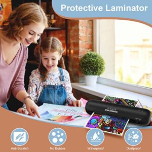 Laminator, 9-Inch Cold Thermal Laminator Machine with 20 Laminating Sheets for Teachers, 6 in 1 Mini Personal Lamination Kit with Pouches Cutter for Home Office School