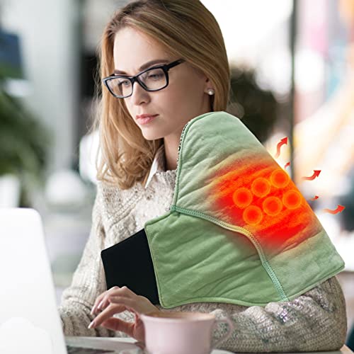 Red Light Heating Pad for Back Pain, Cramps Relief with Strap, Jade Stone Heating Pad for Back Pain Relief, 14"*24" Large Photon Heated Back Wrap for Lower Back Pain Relief with 12 Heating Setting