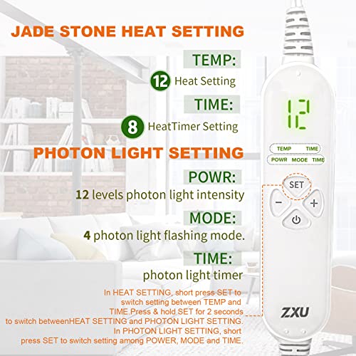 Red Light Heating Pad for Back Pain, Cramps Relief with Strap, Jade Stone Heating Pad for Back Pain Relief, 14"*24" Large Photon Heated Back Wrap for Lower Back Pain Relief with 12 Heating Setting