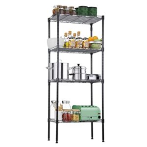 4-Tier Metal Wire Shelving Unit Kitchen Shelf Organizer Height Adjustable Storage Rack Utility Shelf Snack Shelf, NSF Certified Storage Shelves for Laundry Bathroom Kitchen Pantry Organization