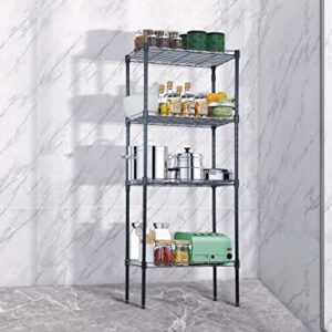 4-Tier Metal Wire Shelving Unit Kitchen Shelf Organizer Height Adjustable Storage Rack Utility Shelf Snack Shelf, NSF Certified Storage Shelves for Laundry Bathroom Kitchen Pantry Organization