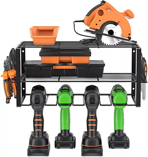 Keepsy Power Tool Organizer Utility Rack, Wall Mount, PegBoard, Heavy Duty Garage Tool Organizers Cordless Drill Holder and Storage Organization, Great Father's Day Gift