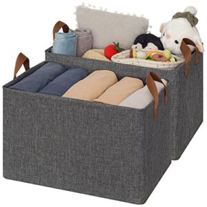 GRANNY SAYS Bundle of 2-Pack Fabric Storage Bins & 2-Pack Rectangle Storage Bins with Metal Frame