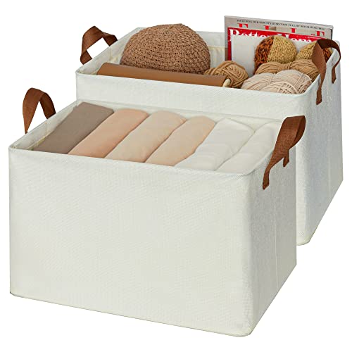 GRANNY SAYS Bundle of 2-Pack Fabric Storage Bins & 2-Pack Rectangle Storage Bins with Metal Frame