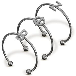sorority shop zeta phi beta stacking ring set - adjustable rings, stainless steel design