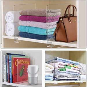 Whirlbliss Shelf Dividers- Shelf Dividers for Closet Organization- Clear Shelf Dividers for Closets-Acrylic Shelf Dividers- Closet Dividers for Shelves- Closet Shelf Divider for Bedroom-Kitchen-Office