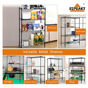 EZPEAKS 4-Shelf Shelving Unit with Shelf Liners Set of 4, Adjustable Rack Unit, Steel Wire Shelves, Shelving Units and Storage Rack for Office Kitchen and Garage (35.5W X 15.8D X 54H)