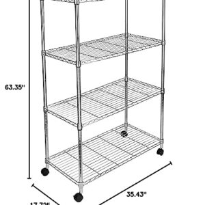 InfiniPower Storag Shelf Unit Heavy Duty Adjustable, 35.43" D x 17.72" W x 65.35" H, 4 Tier